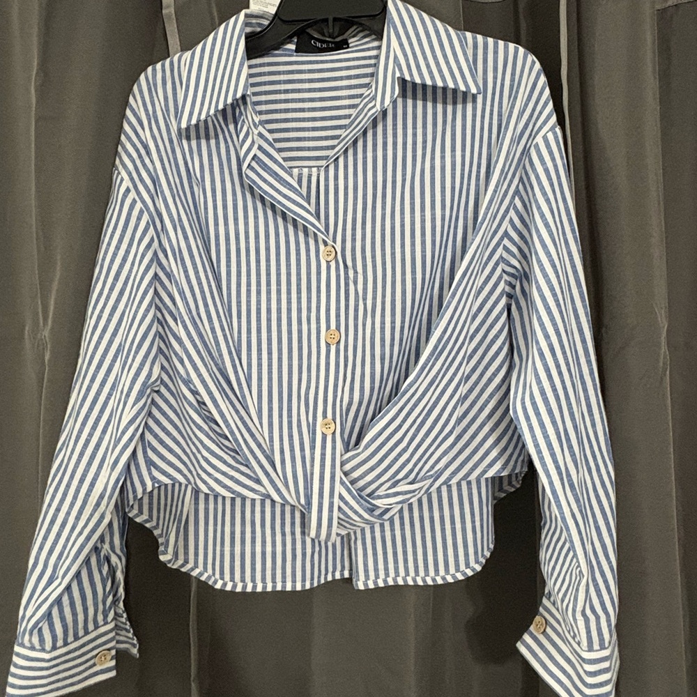 Cider Blue and White Striped Shirt - Picture 3 of 3